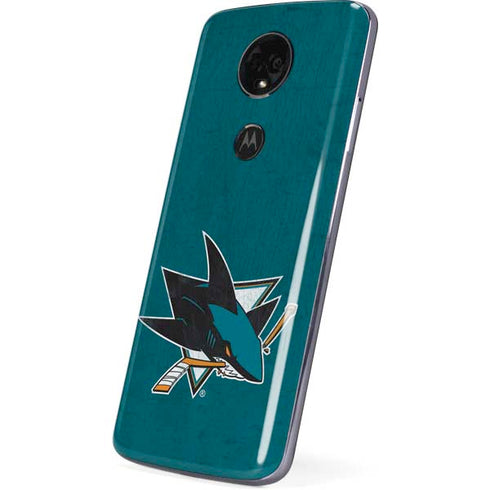 NHL San Jose Sharks Distressed Moto E5 Plus Skin