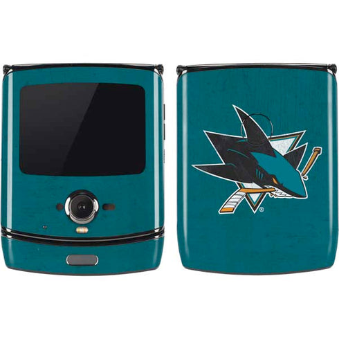 NHL San Jose Sharks Distressed Motorola RAZR Skin