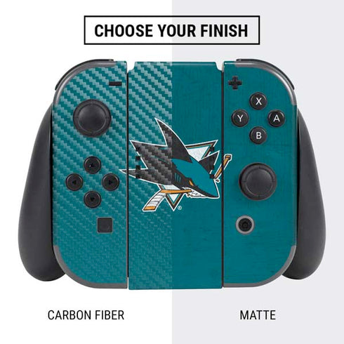 NHL San Jose Sharks Distressed Nintendo Switch Bundle Skin