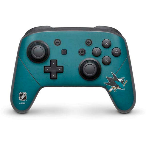 NHL San Jose Sharks Distressed Nintendo Switch Pro Controller Skin