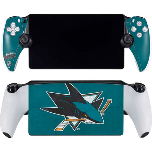 NHL San Jose Sharks Distressed PlayStation Portal Remote Player Skin