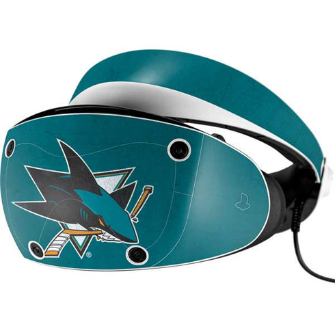 NHL San Jose Sharks Distressed PlayStation VR2 Skin