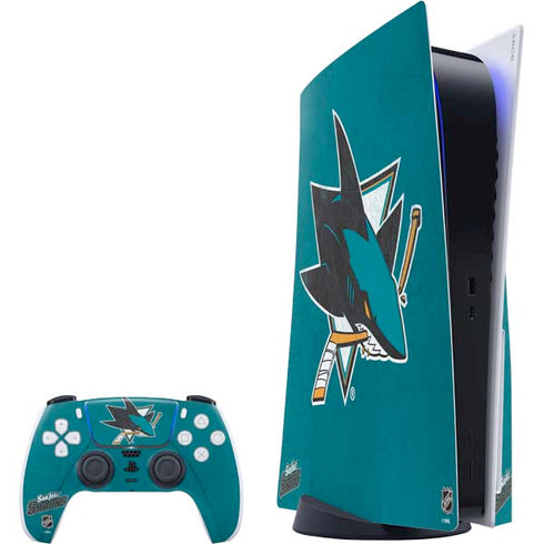 NHL San Jose Sharks Distressed PS5 Bundle Skin