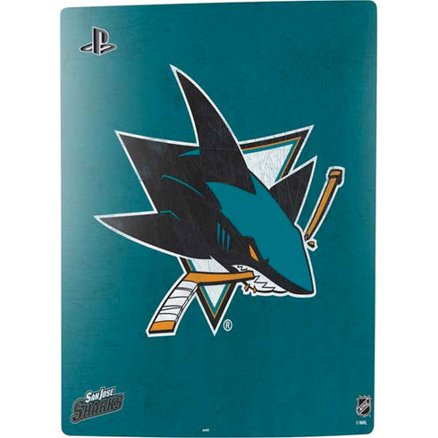 NHL San Jose Sharks Distressed PS5 Digital Edition Console Skin