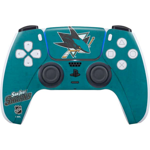 NHL San Jose Sharks Distressed PS5 Controller Skin