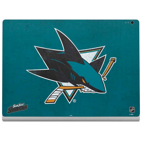 NHL San Jose Sharks Distressed Surface Book 2 13.5in Skin
