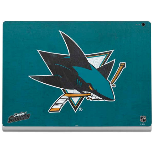 NHL San Jose Sharks Distressed Surface Book 2 15in Skin