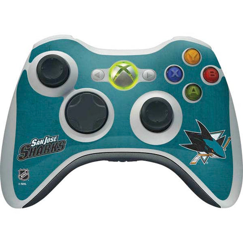 NHL San Jose Sharks Distressed Xbox 360 Wireless Controller Skin