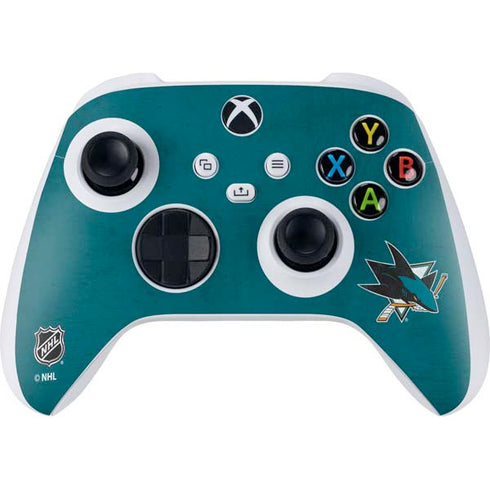 NHL San Jose Sharks Distressed Xbox Series S Controller Skin