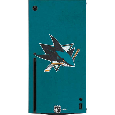 NHL San Jose Sharks Distressed Xbox Series X Console Skin