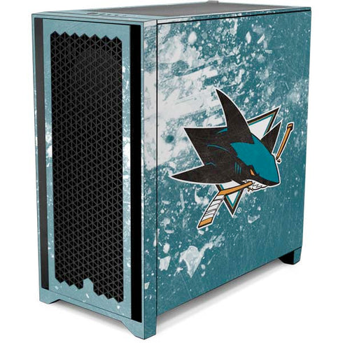 NHL San Jose Sharks Frozen Corsair 4000D Tempered Glass Mid-Tower ATX Case Skin