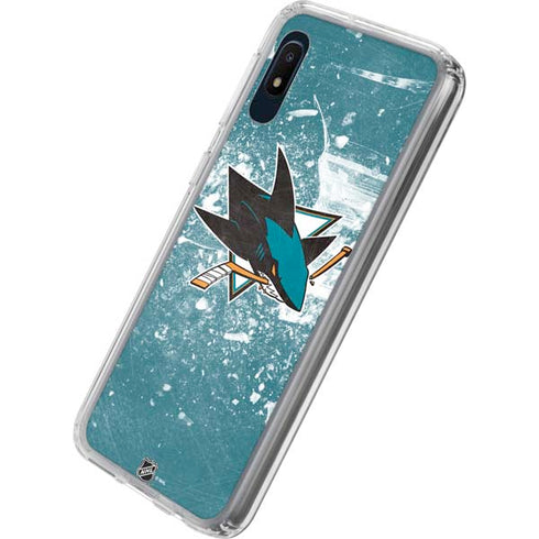 NHL San Jose Sharks Frozen Galaxy A10e Clear Case