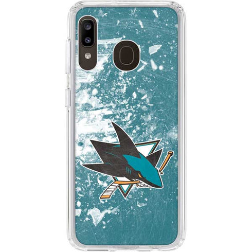 NHL San Jose Sharks Frozen Galaxy A20 Clear Case