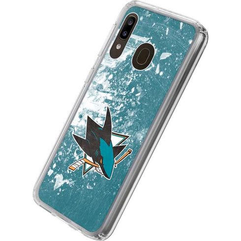 NHL San Jose Sharks Frozen Galaxy A20 Clear Case