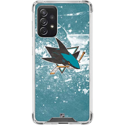 NHL San Jose Sharks Frozen Galaxy A72 5G Clear Case