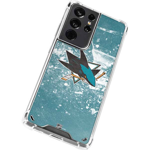 NHL San Jose Sharks Frozen Galaxy S21 Ultra 5G Clear Case