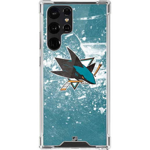 NHL San Jose Sharks Frozen Galaxy S22 Ultra Clear Case