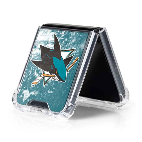 NHL San Jose Sharks Frozen Galaxy Z Flip5 5G Clear Case
