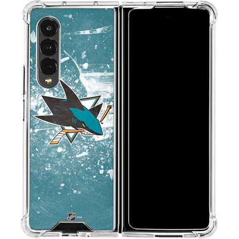 NHL San Jose Sharks Frozen Galaxy Z Fold4 5G Clear Case