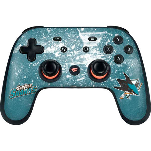 NHL San Jose Sharks Frozen Google Stadia Controller Skin