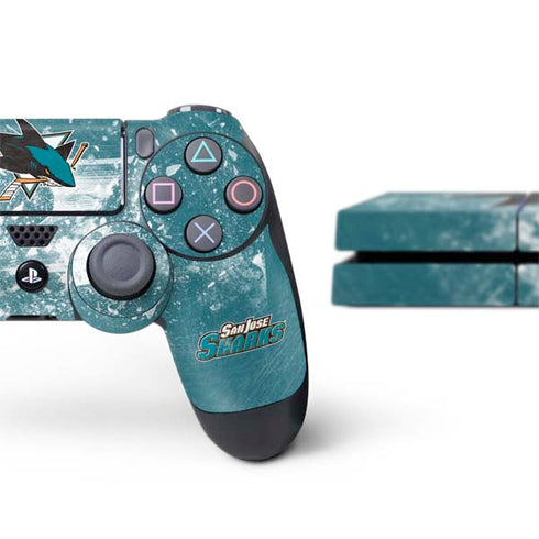NHL San Jose Sharks Frozen PS4 Console and Controller Bundle Skin