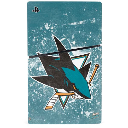 NHL San Jose Sharks Frozen PS5 Slim Digital Edition Bundle Skin
