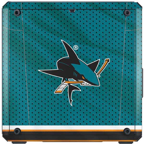 NHL San Jose Sharks Home Jersey Cooler Master MasterBox Q300L Mini Tower Skin