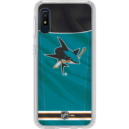 NHL San Jose Sharks Home Jersey Galaxy A10e Clear Case