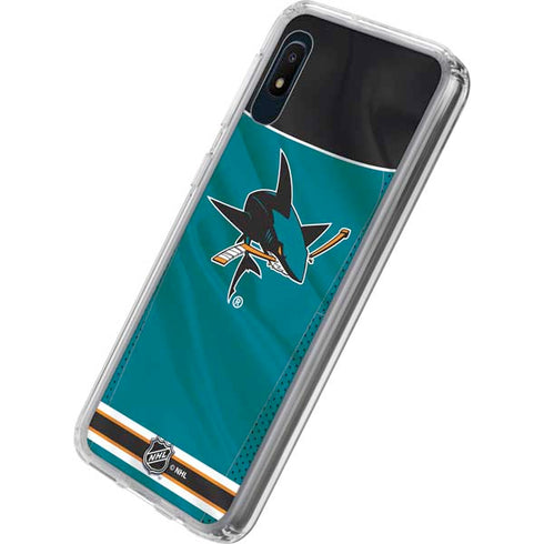 NHL San Jose Sharks Home Jersey Galaxy A10e Clear Case