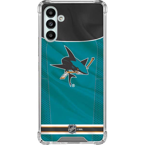 NHL San Jose Sharks Home Jersey Galaxy A13 5G Clear Case