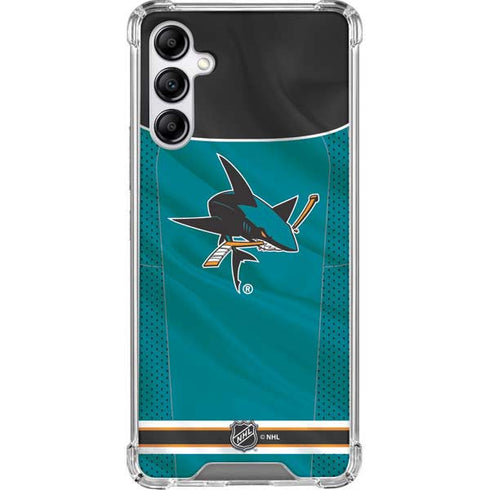 NHL San Jose Sharks Home Jersey Galaxy A14 5G Clear Case