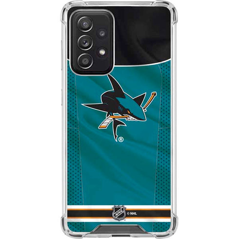 NHL San Jose Sharks Home Jersey Galaxy A52 5G Clear Case