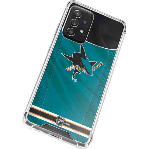NHL San Jose Sharks Home Jersey Galaxy A52 5G Clear Case