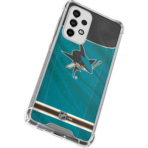 NHL San Jose Sharks Home Jersey Galaxy A53 5G Clear Case