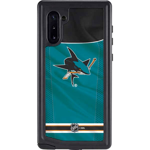 NHL San Jose Sharks Home Jersey Galaxy Note 10 Waterproof Case