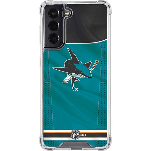 NHL San Jose Sharks Home Jersey Galaxy S22 Clear Case