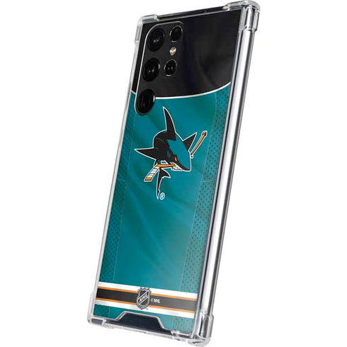NHL San Jose Sharks Home Jersey Galaxy S22 Ultra Clear Case