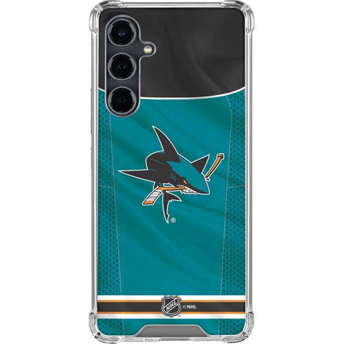NHL San Jose Sharks Home Jersey Galaxy S23 FE Clear Case