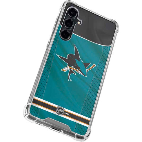 NHL San Jose Sharks Home Jersey Galaxy S23 FE Clear Case