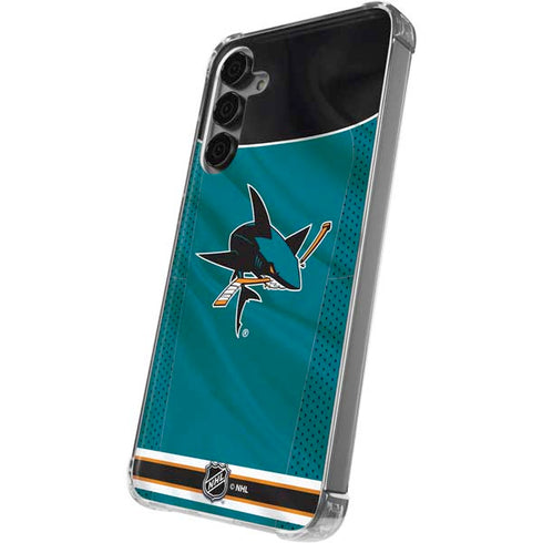 NHL San Jose Sharks Home Jersey Galaxy S24 Plus Clear Case