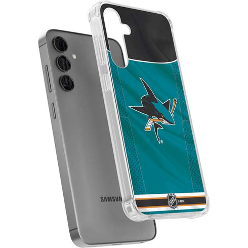 NHL San Jose Sharks Home Jersey Galaxy S24 Plus Clear Case