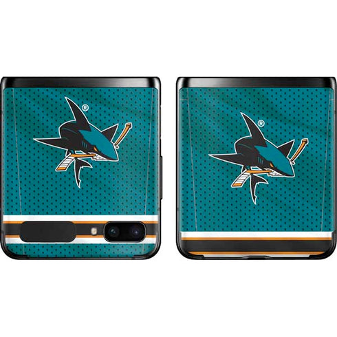 NHL San Jose Sharks Home Jersey Galaxy Z Flip Skin