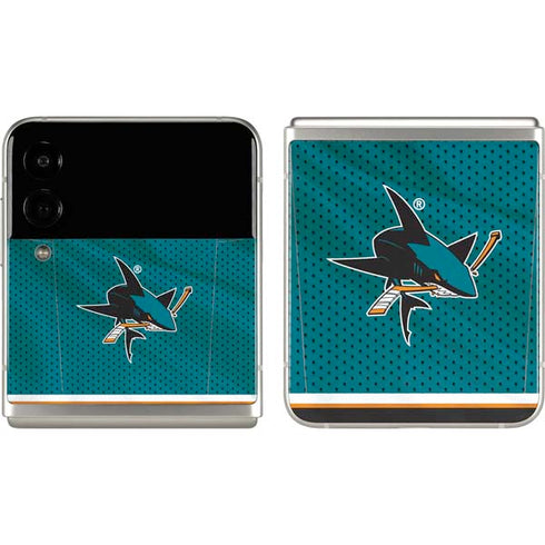 NHL San Jose Sharks Home Jersey Galaxy Z Flip3 5G Skin