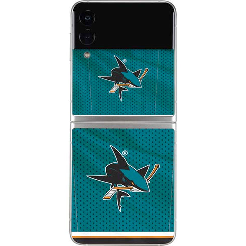 NHL San Jose Sharks Home Jersey Galaxy Z Flip3 5G Skin