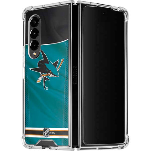 NHL San Jose Sharks Home Jersey Galaxy Z Fold4 5G Clear Case