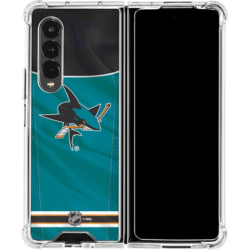 NHL San Jose Sharks Home Jersey Galaxy Z Fold4 5G Clear Case