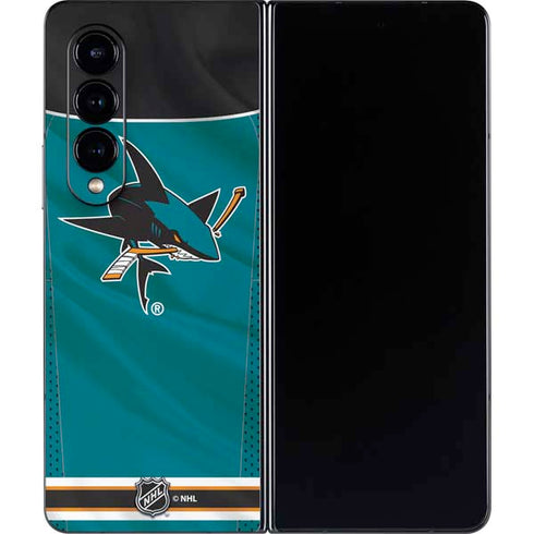 NHL San Jose Sharks Home Jersey Galaxy Z Fold4 5G Skin
