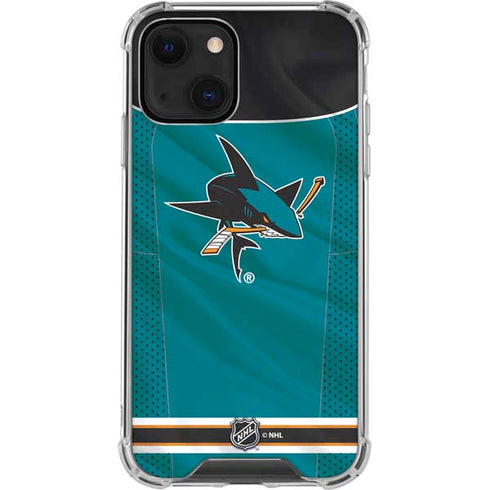 NHL San Jose Sharks Home Jersey iPhone 13 Mini Clear Case