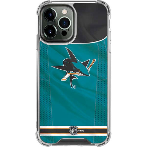 NHL San Jose Sharks Home Jersey iPhone 13 Pro Max Clear Case