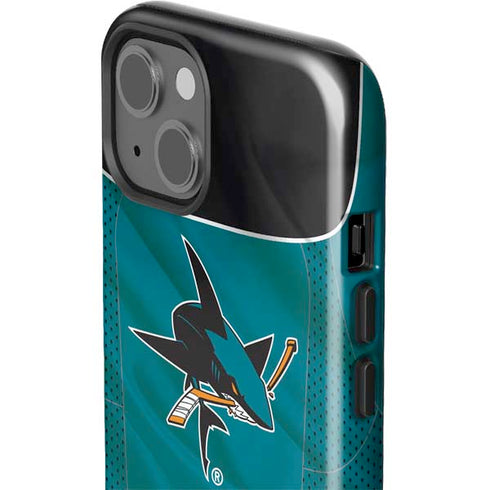 NHL San Jose Sharks Home Jersey iPhone 15 Plus Impact Case